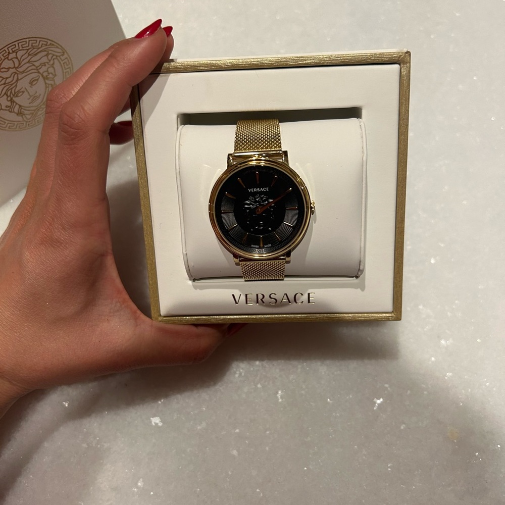 Versace Goldtone Stainless Steel Bracelet Watch